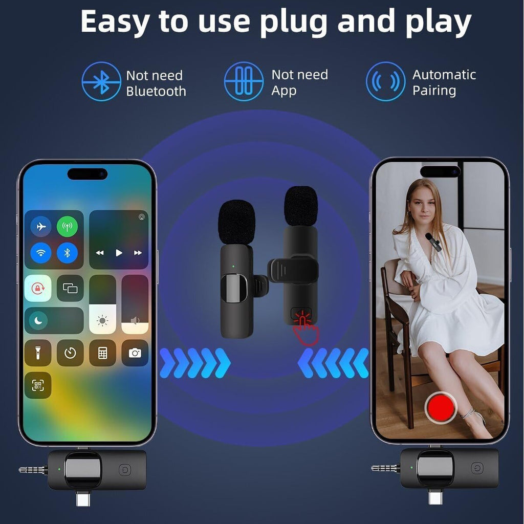 K15 Wireless Clip-on Microphone with Noise Reduction