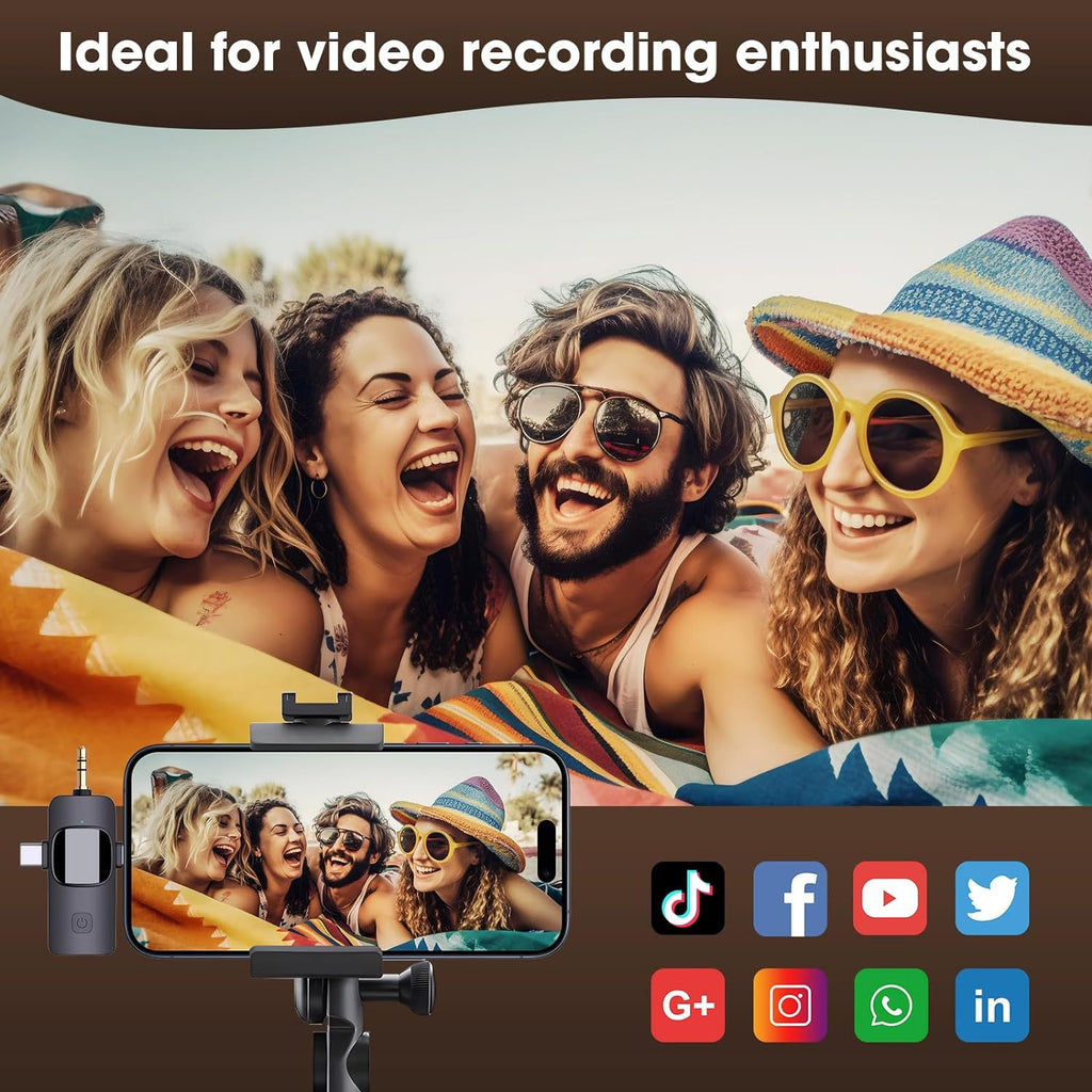 K15 Wireless Clip-on Microphone with Noise Reduction